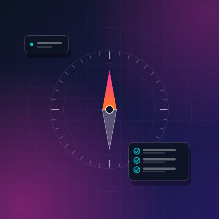 Internal audits: compass and checklist illustration