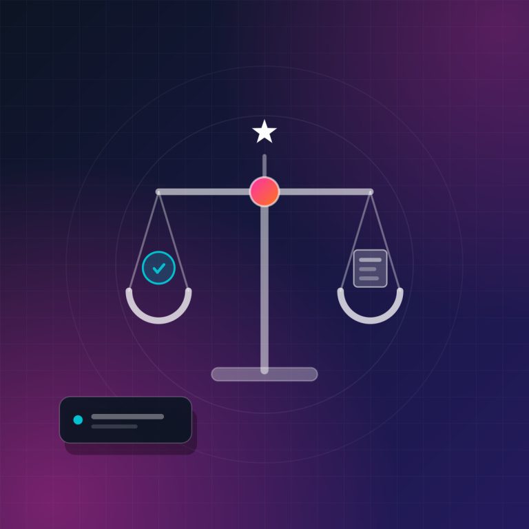 Third-party audits: scales of justice with seal illustration