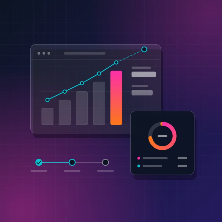 Consultancy: strategy and performance dashboard illustration