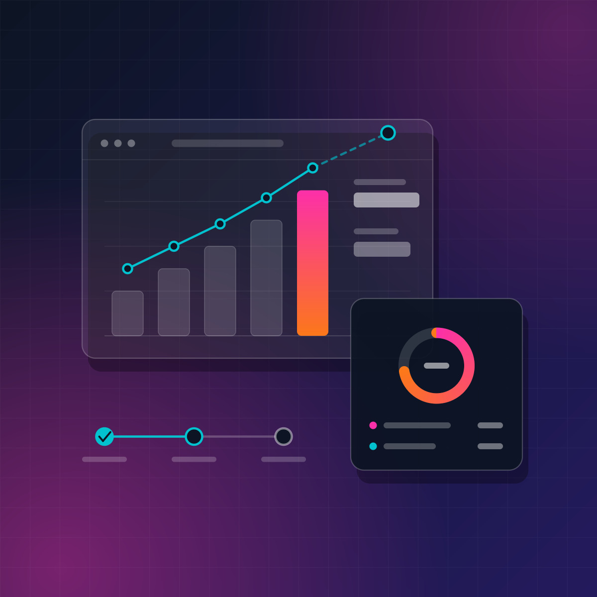 Consultancy: strategy and performance dashboard illustration